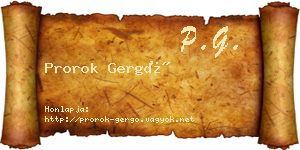 Prorok Gergő névjegykártya