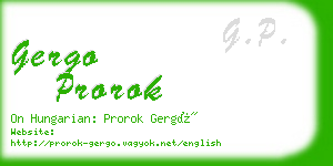 gergo prorok business card